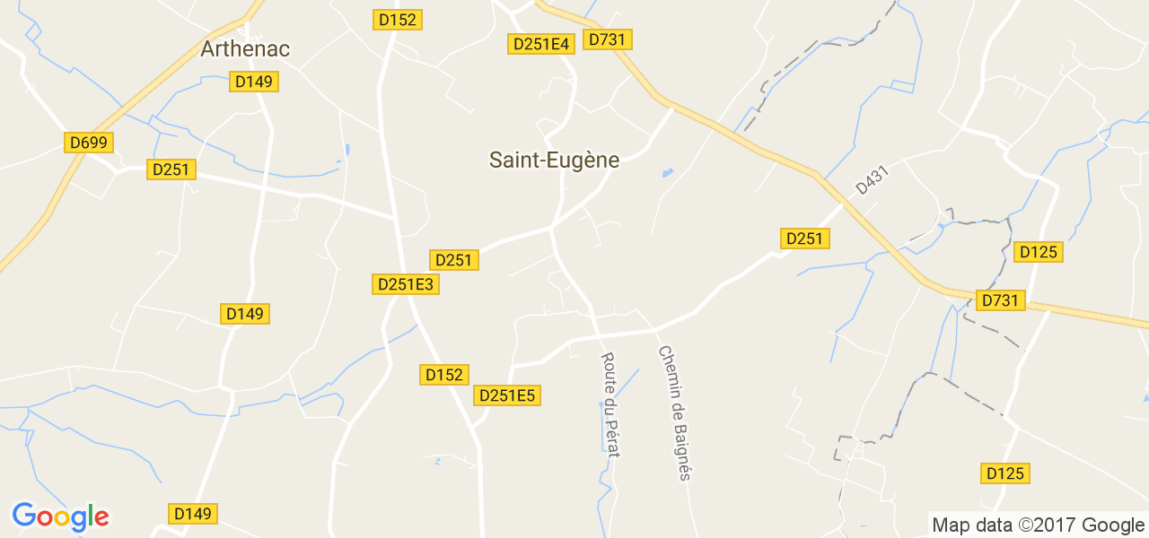 map de la ville de Saint-Eugène