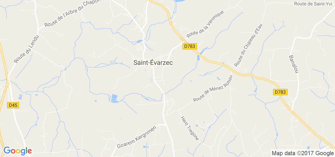 map de la ville de Saint-Évarzec