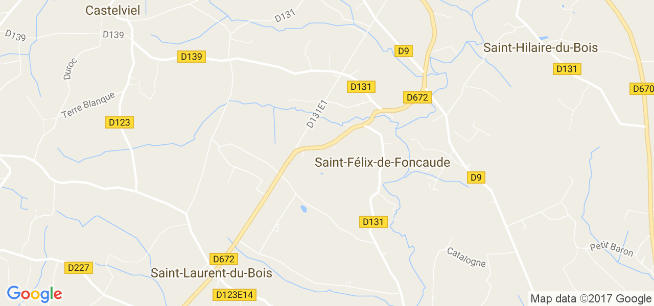 map de la ville de Saint-Félix-de-Foncaude