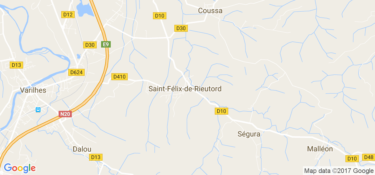 map de la ville de Saint-Félix-de-Rieutord