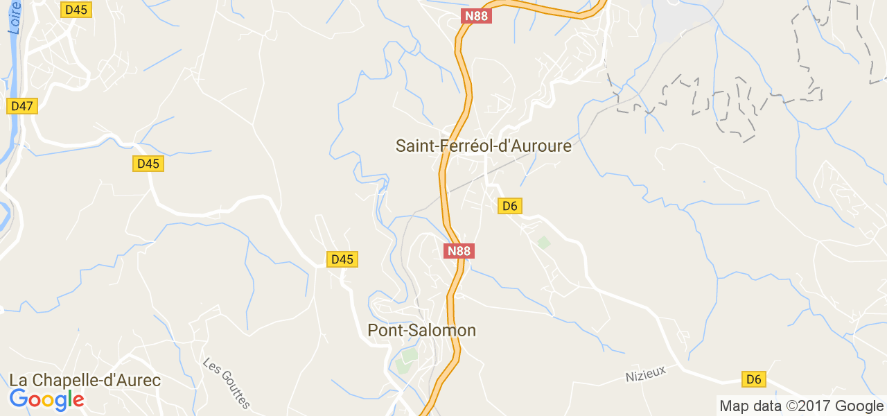 map de la ville de Saint-Ferréol-d'Auroure