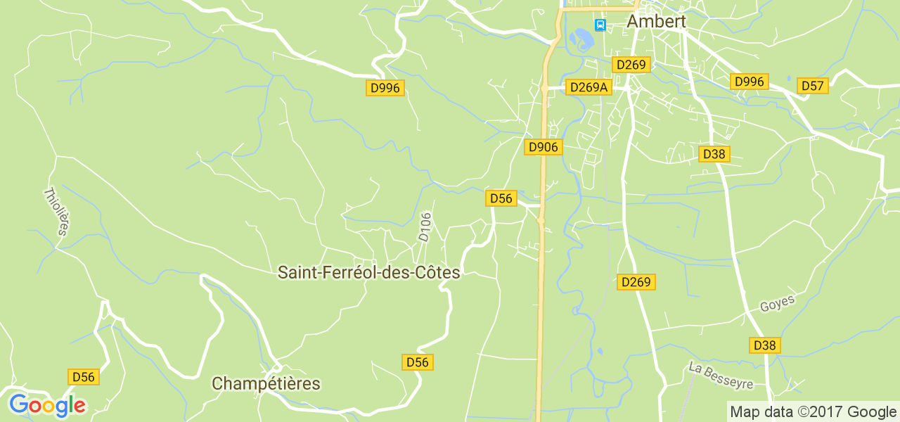 map de la ville de Saint-Ferréol-des-Côtes