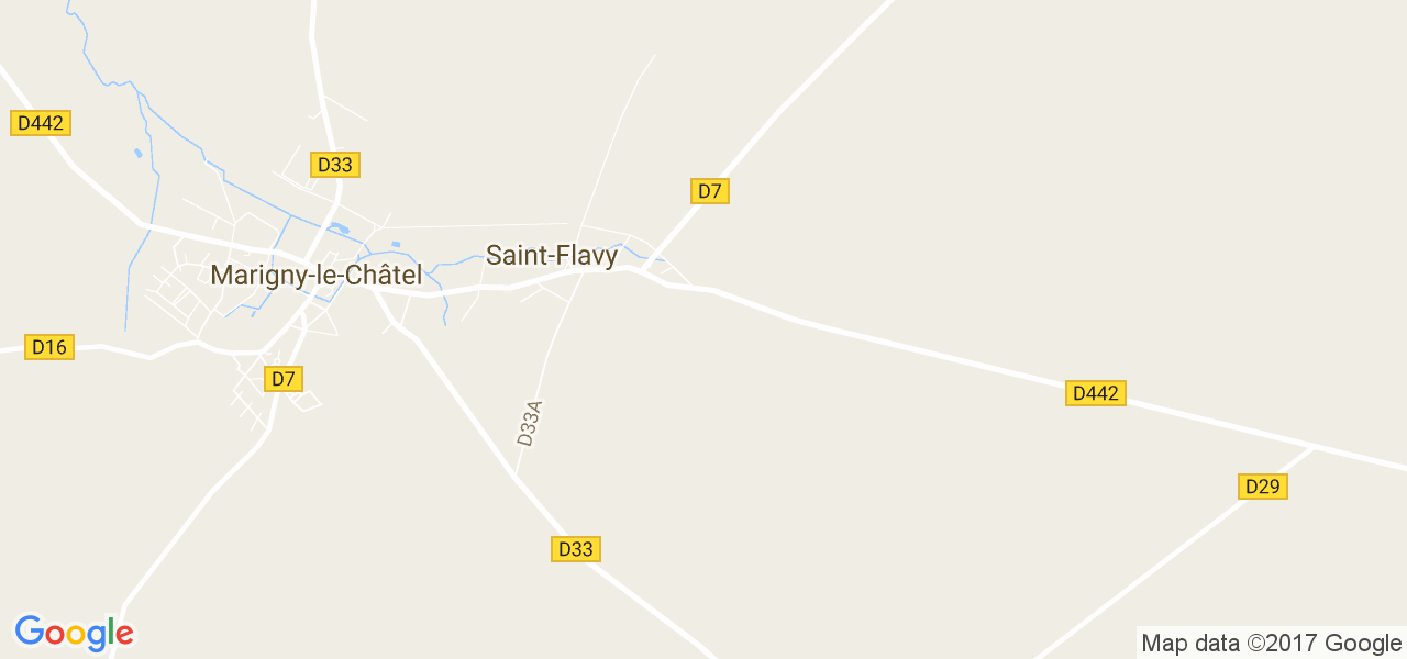 map de la ville de Saint-Flavy