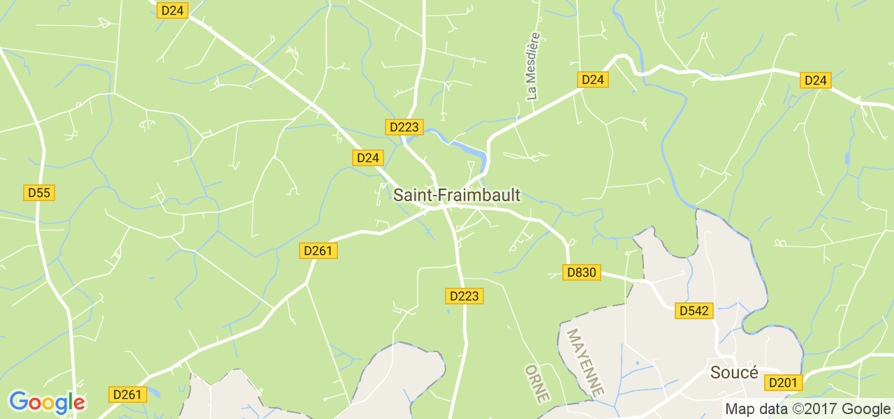 map de la ville de Saint-Fraimbault