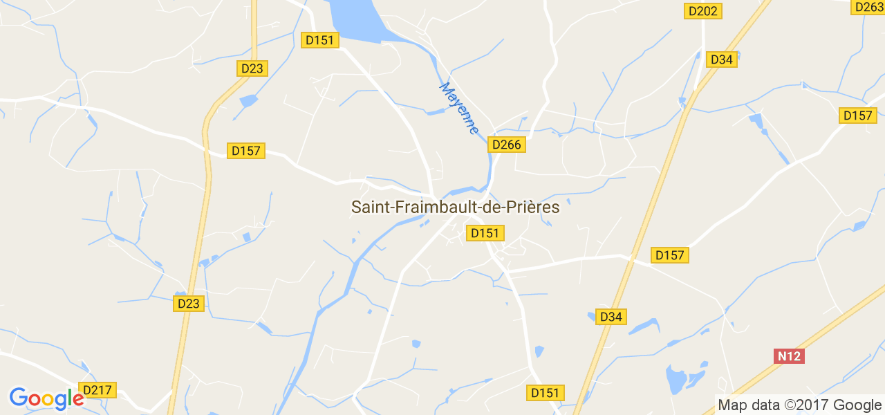 map de la ville de Saint-Fraimbault-de-Prières