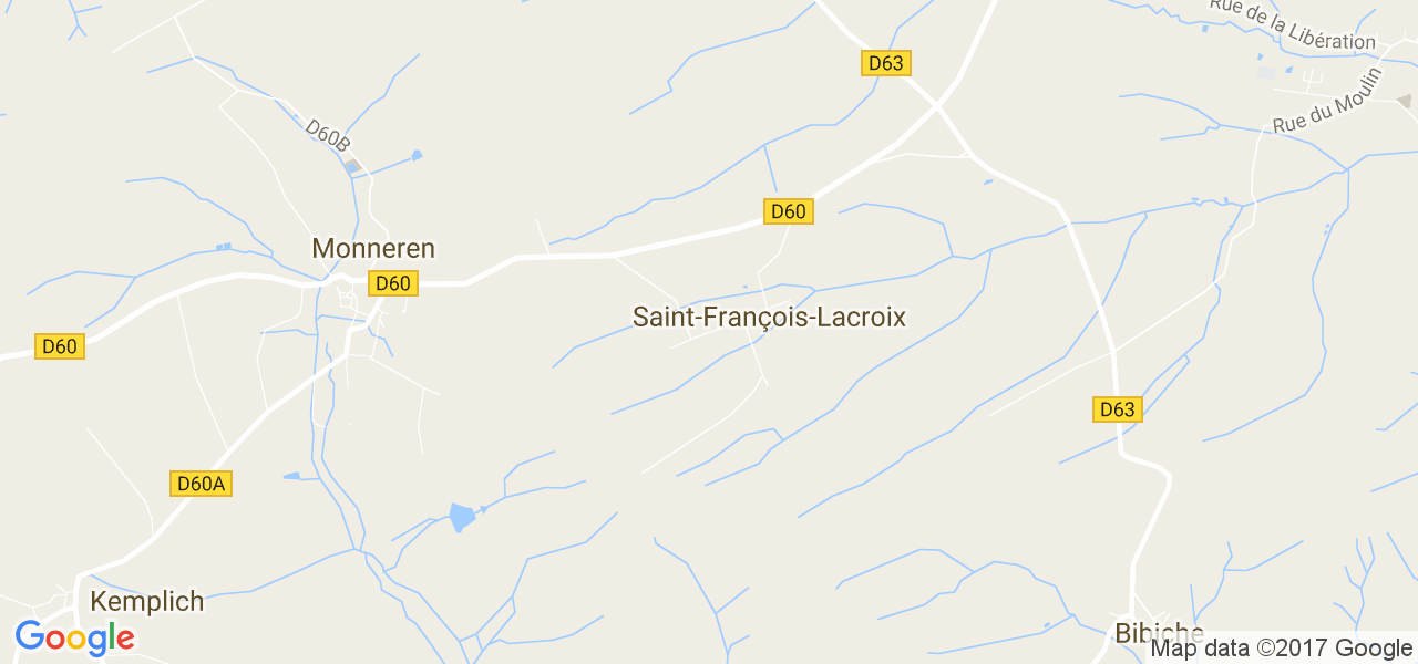 map de la ville de Saint-François-Lacroix