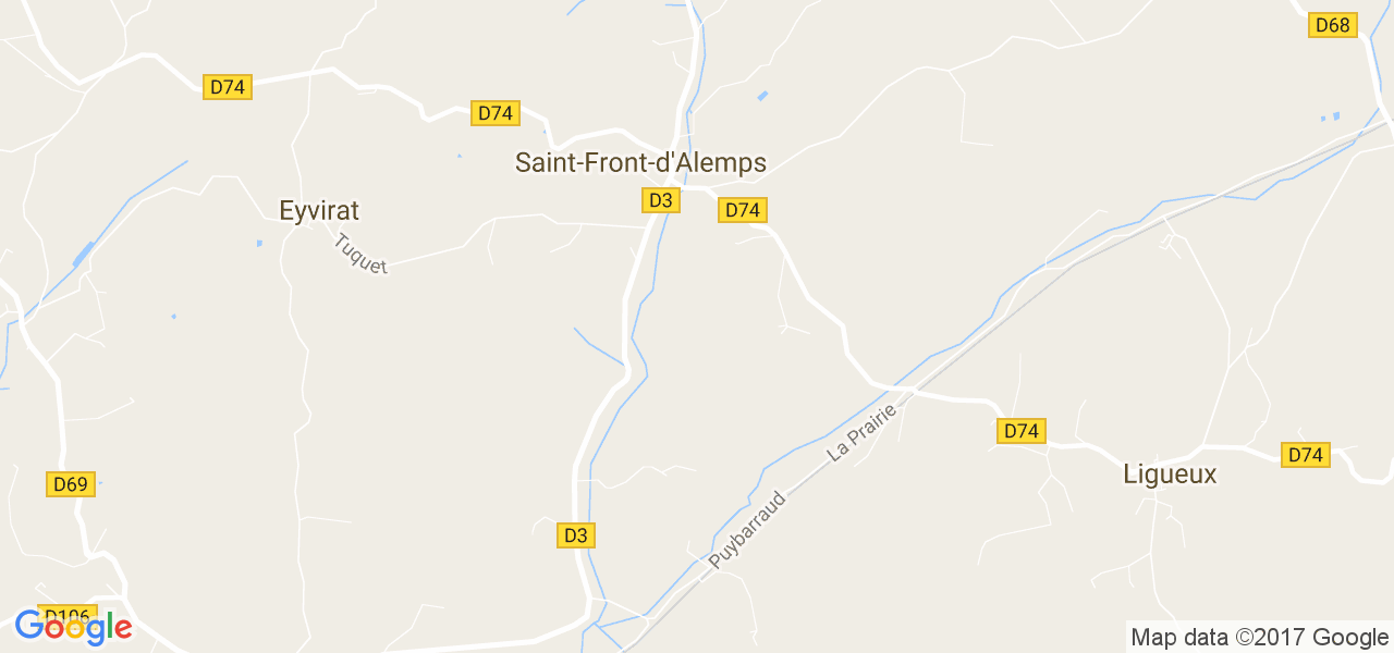 map de la ville de Saint-Front-d'Alemps