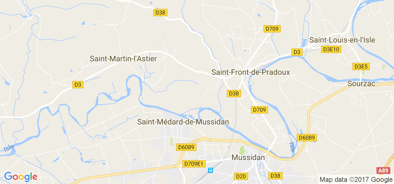 map de la ville de Saint-Front-de-Pradoux