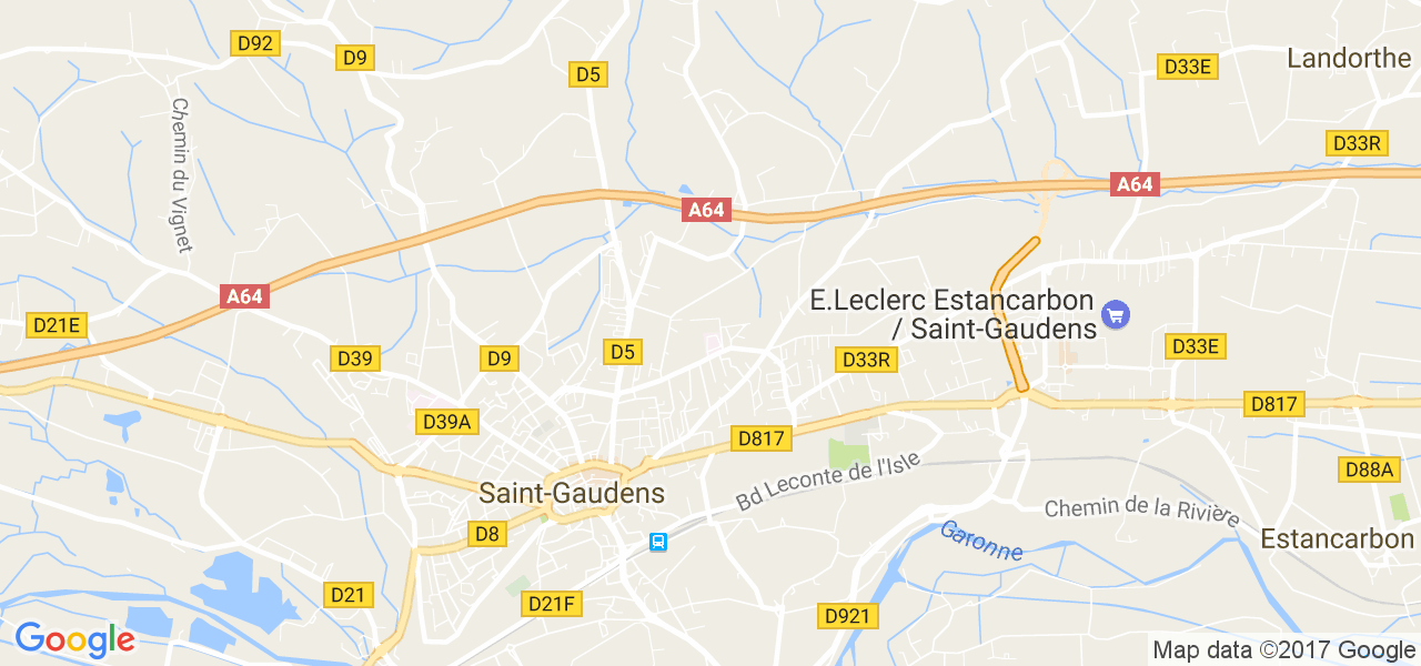 map de la ville de Saint-Gaudens