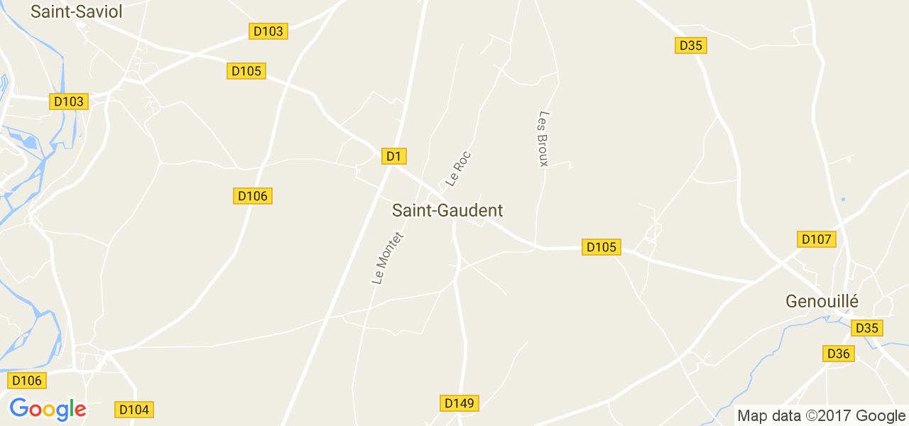 map de la ville de Saint-Gaudent