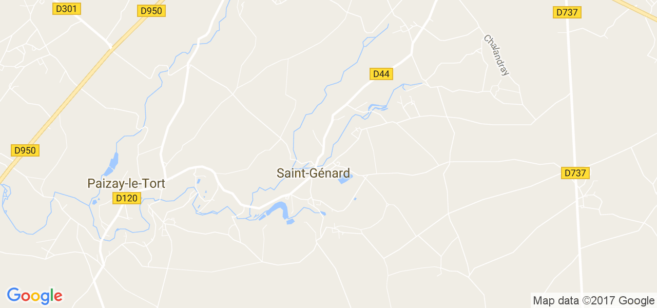 map de la ville de Saint-Génard