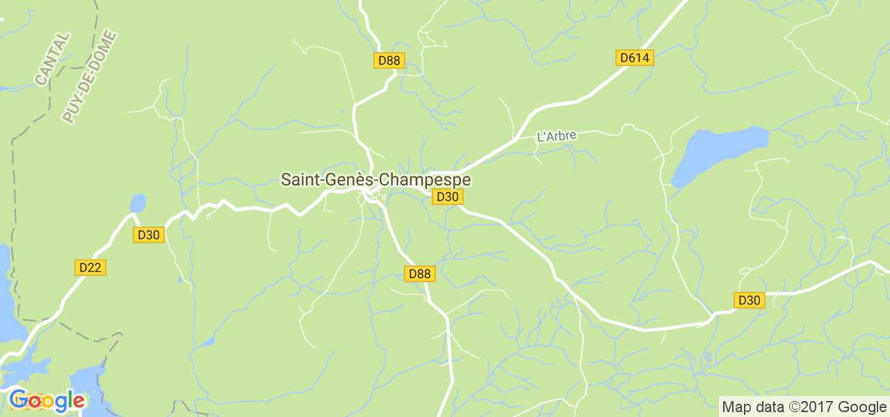 map de la ville de Saint-Genès-Champespe