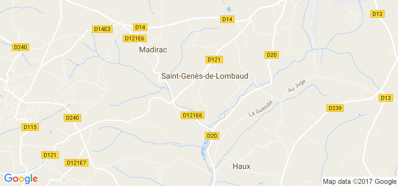 map de la ville de Saint-Genès-de-Lombaud