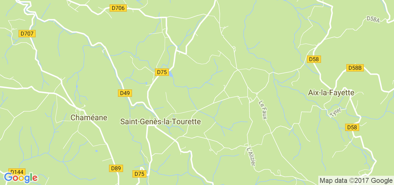 map de la ville de Saint-Genès-la-Tourette