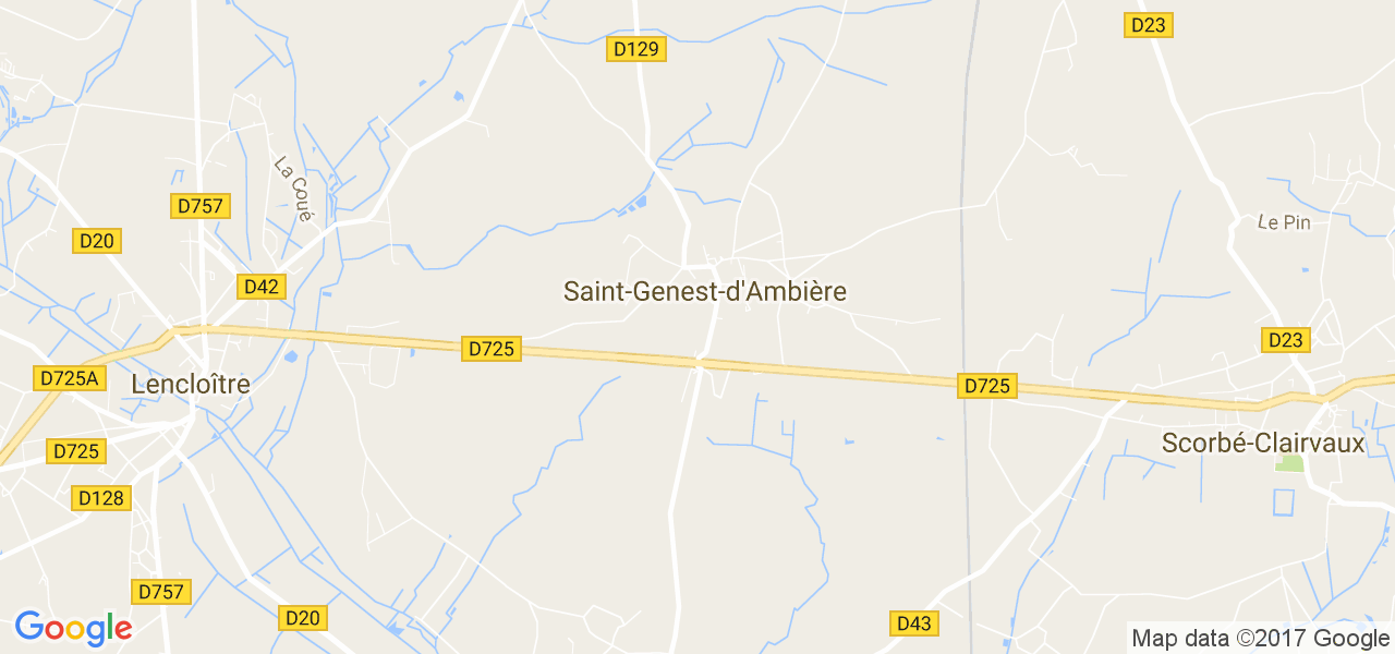 map de la ville de Saint-Genest-d'Ambière