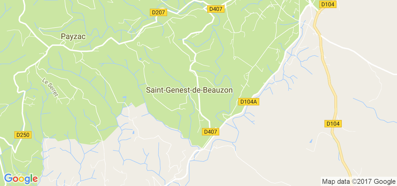 map de la ville de Saint-Genest-de-Beauzon