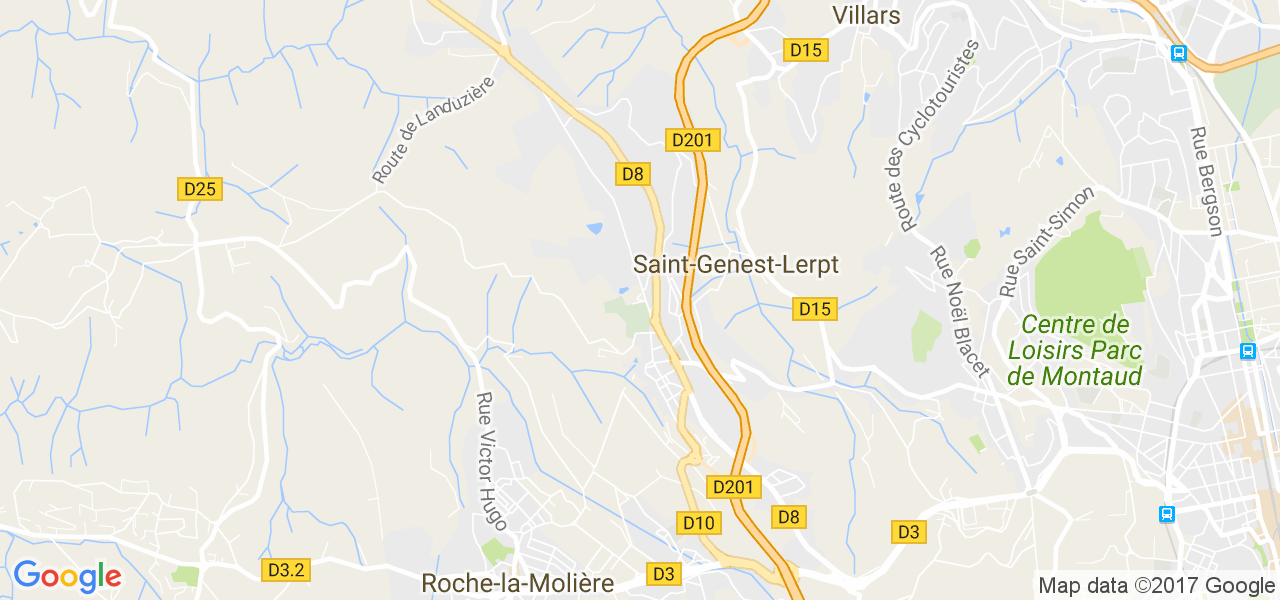 map de la ville de Saint-Genest-Lerpt