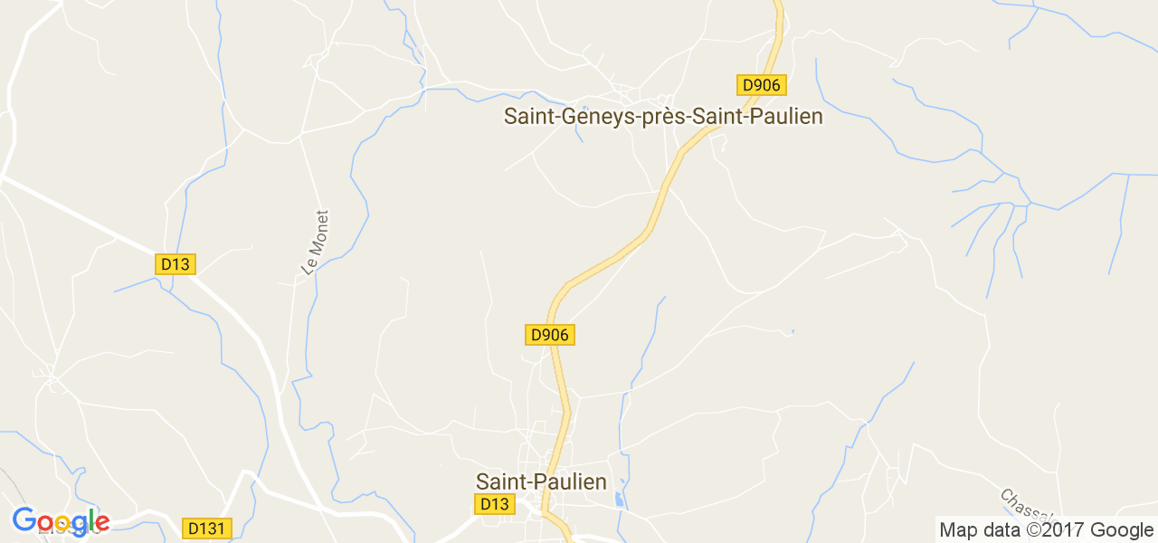 map de la ville de Saint-Geneys-près-Saint-Paulien