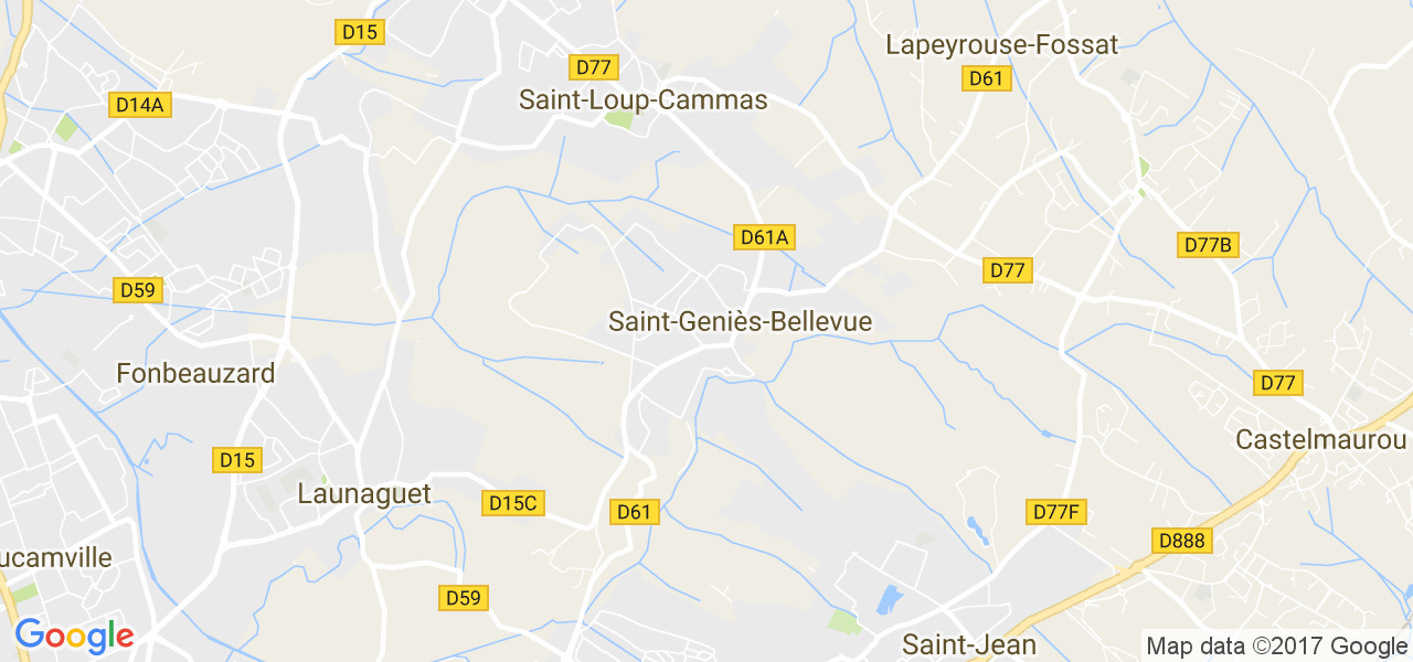 map de la ville de Saint-Geniès-Bellevue