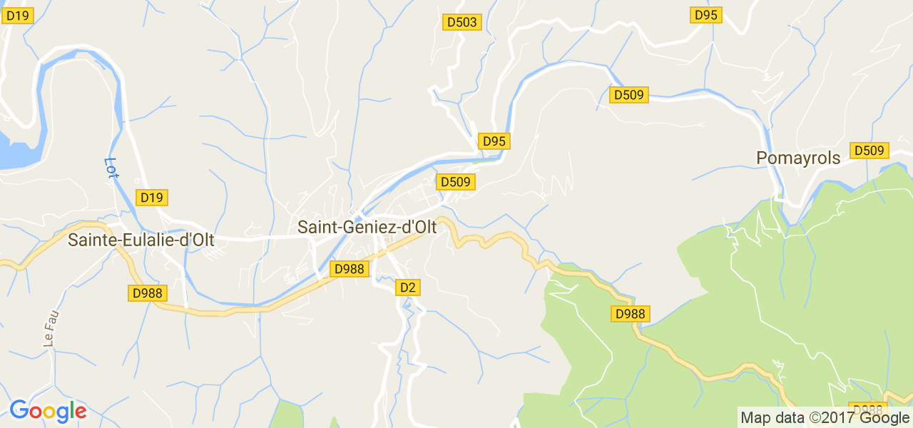 map de la ville de Saint-Geniez-d'Olt