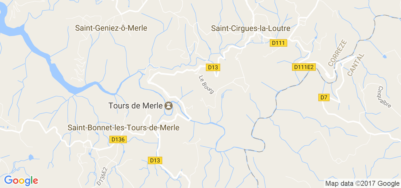 map de la ville de Saint-Geniez-ô-Merle
