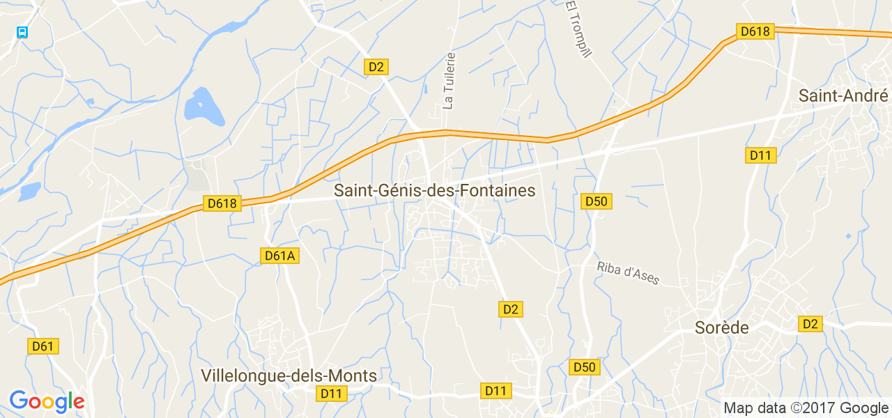 map de la ville de Saint-Génis-des-Fontaines