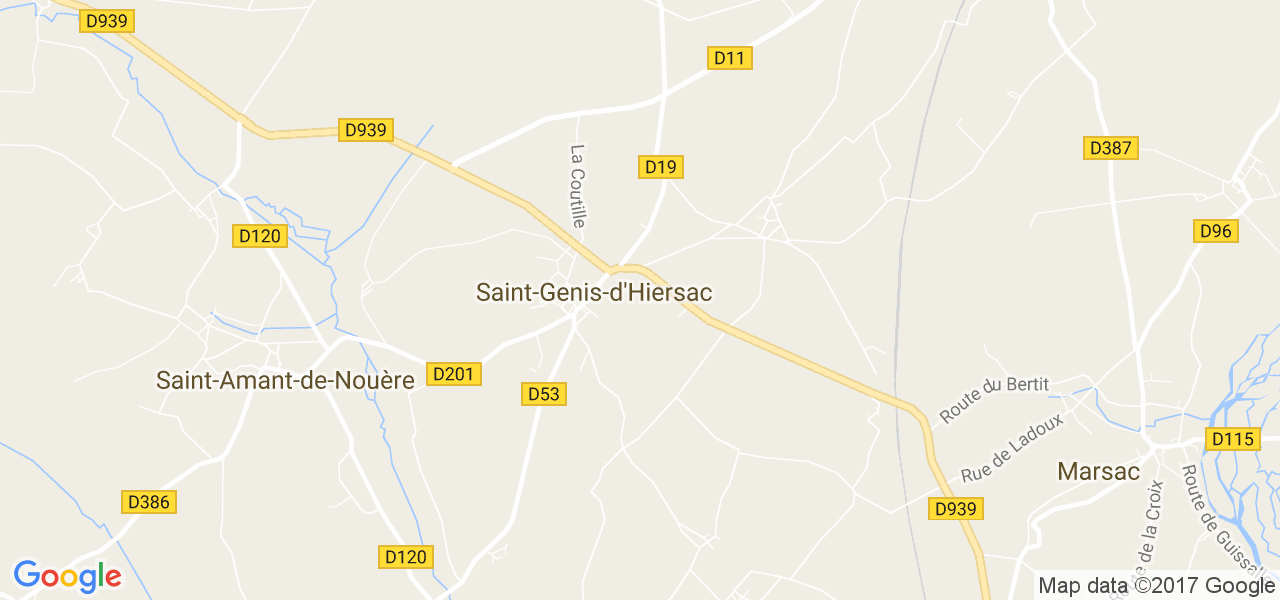 map de la ville de Saint-Genis-d'Hiersac