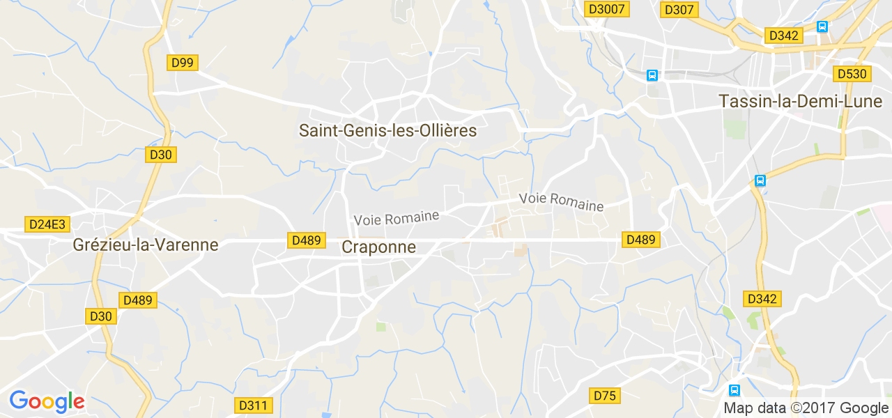 map de la ville de Saint-Genis-les-Ollières