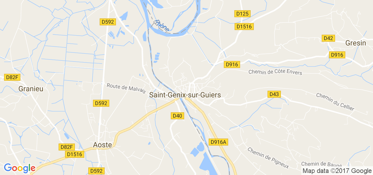 map de la ville de Saint-Genix-sur-Guiers