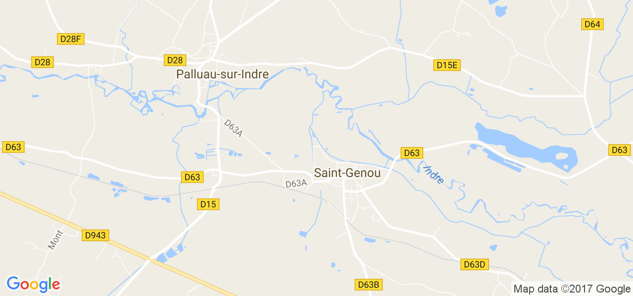 map de la ville de Saint-Genou