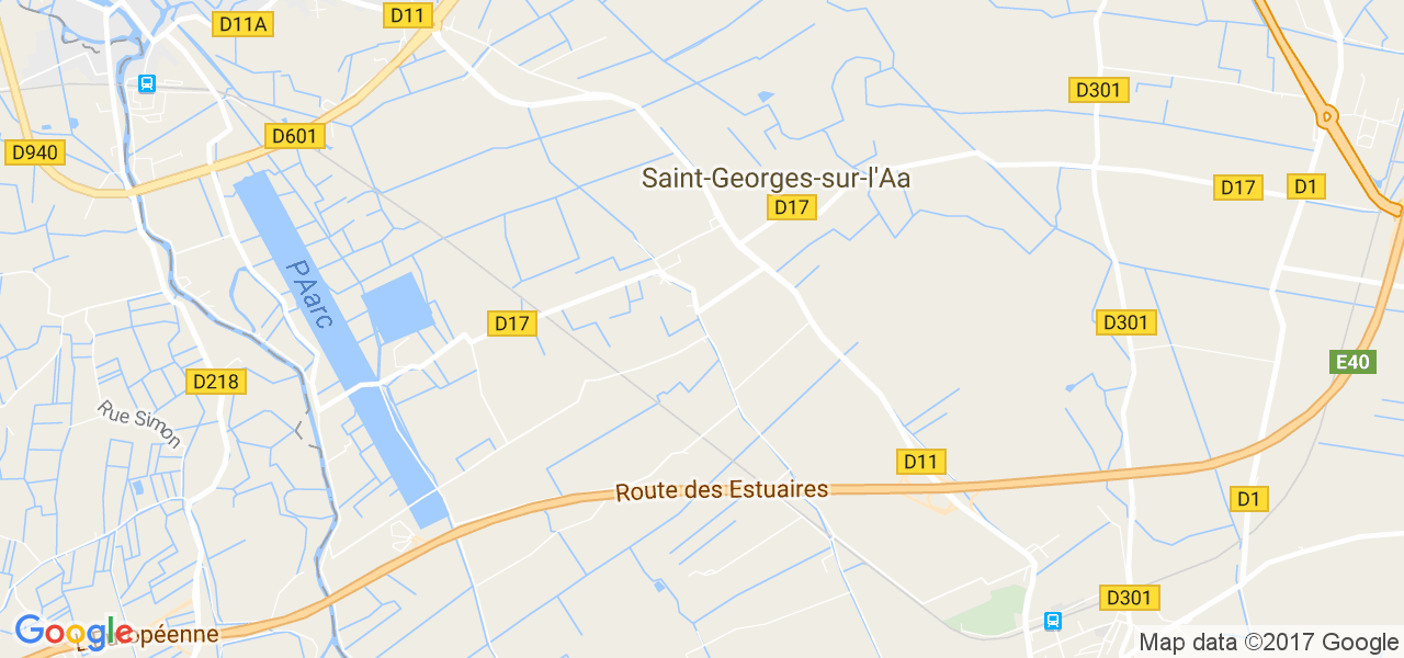 map de la ville de Saint-Georges-sur-l'Aa