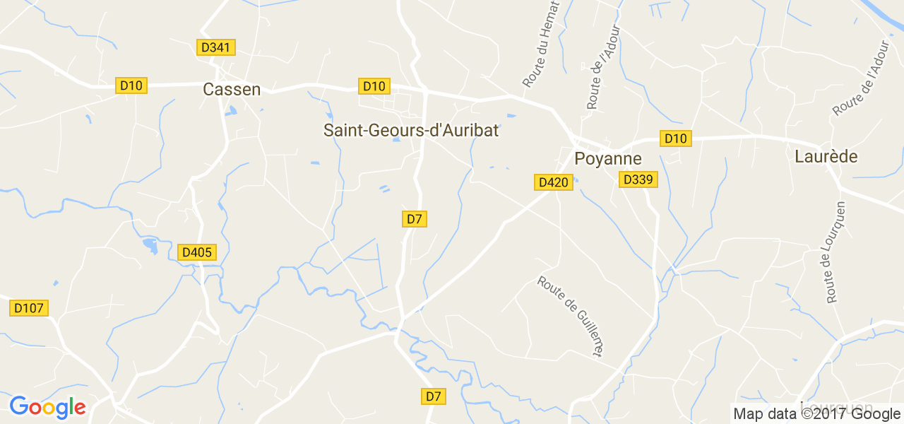 map de la ville de Saint-Geours-d'Auribat