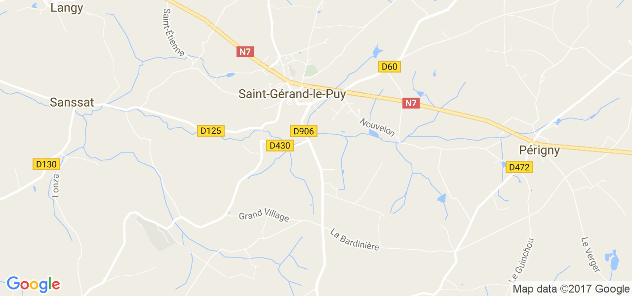 map de la ville de Saint-Gérand-le-Puy