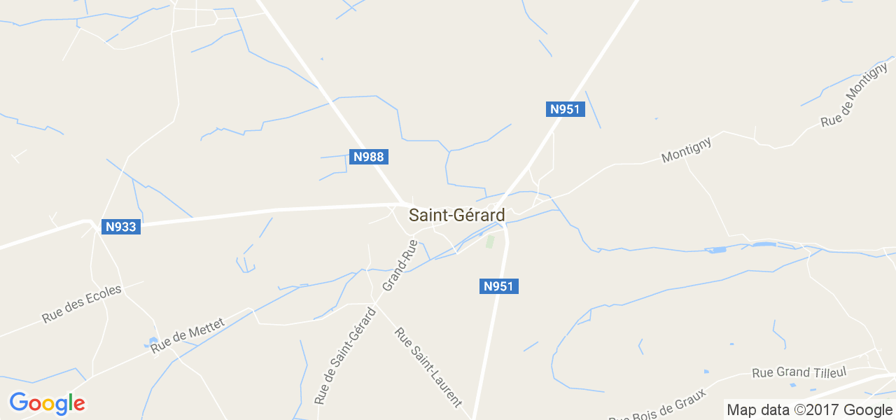 map de la ville de Saint-Gérard