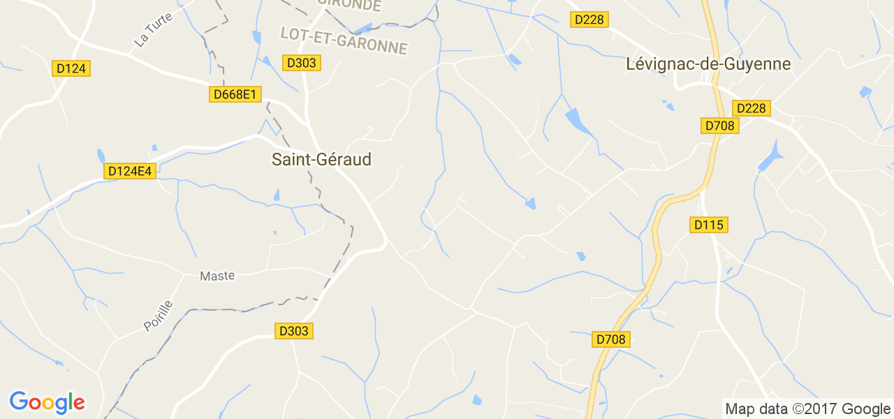 map de la ville de Saint-Géraud