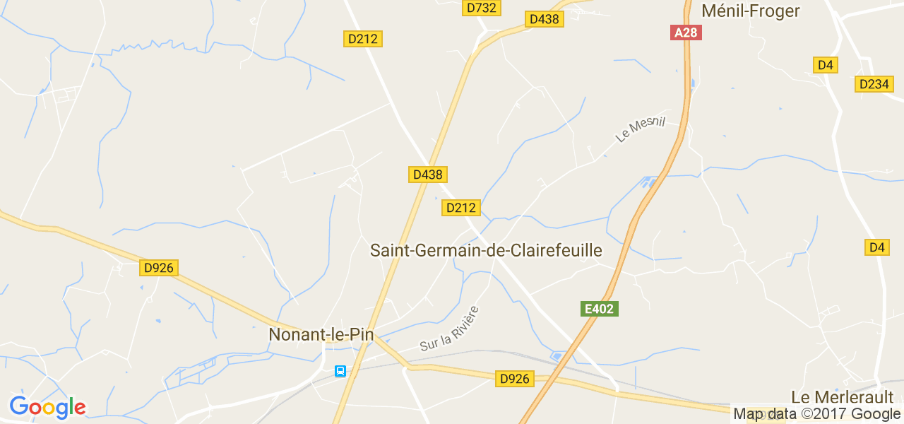 map de la ville de Saint-Germain-de-Clairefeuille