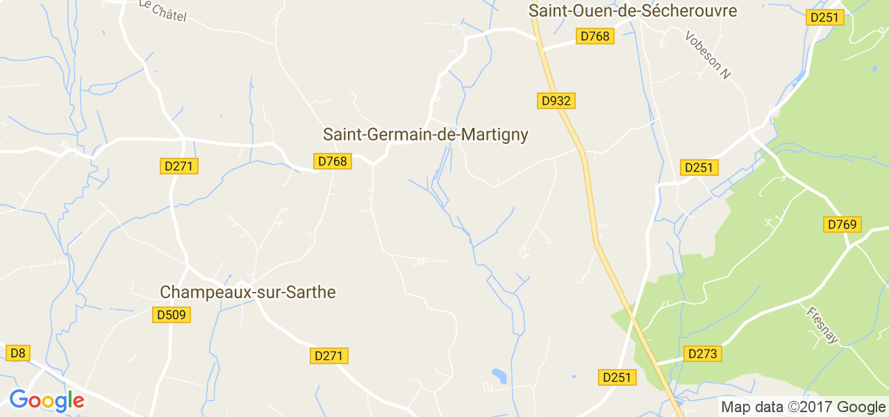 map de la ville de Saint-Germain-de-Martigny