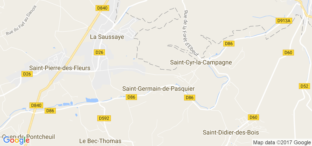 map de la ville de Saint-Germain-de-Pasquier