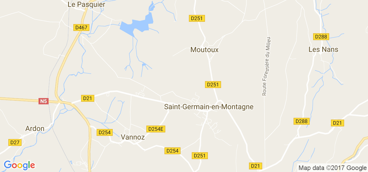 map de la ville de Saint-Germain-en-Montagne