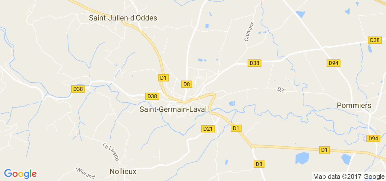 map de la ville de Saint-Germain-Laval