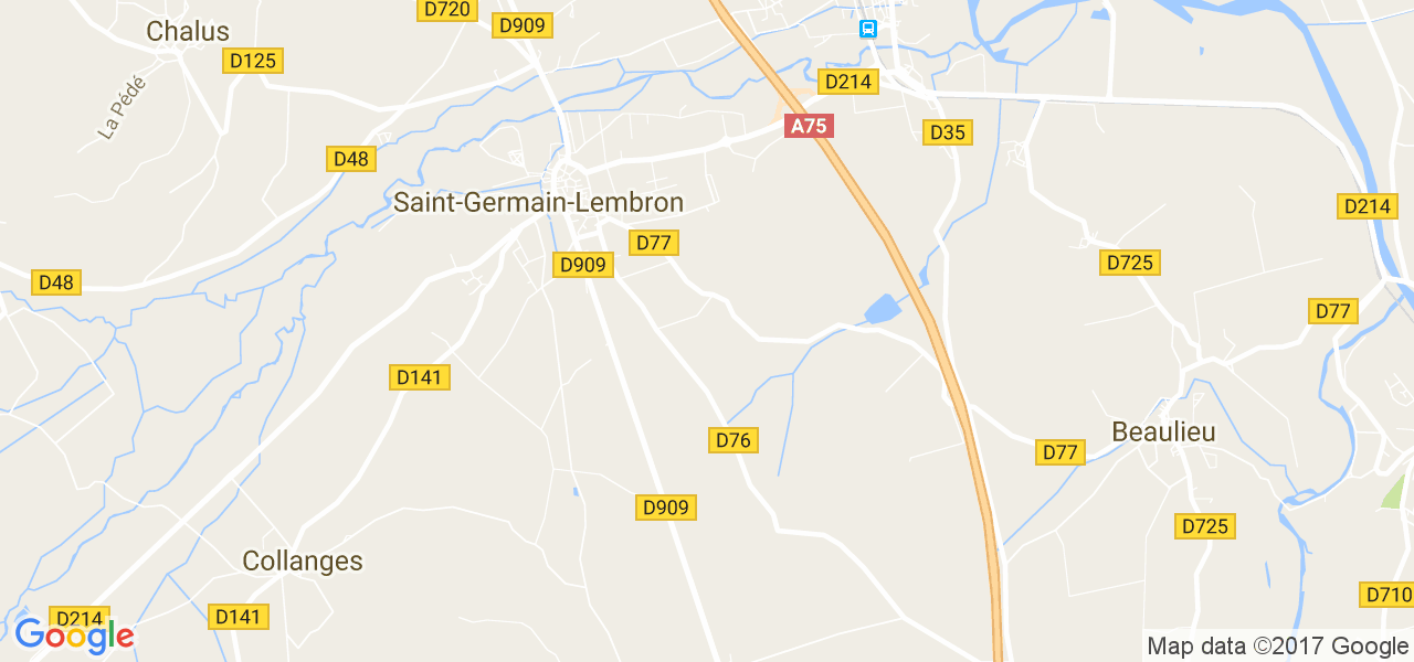 map de la ville de Saint-Germain-Lembron