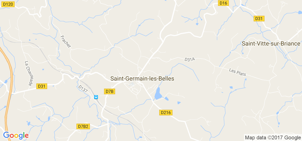 map de la ville de Saint-Germain-les-Belles