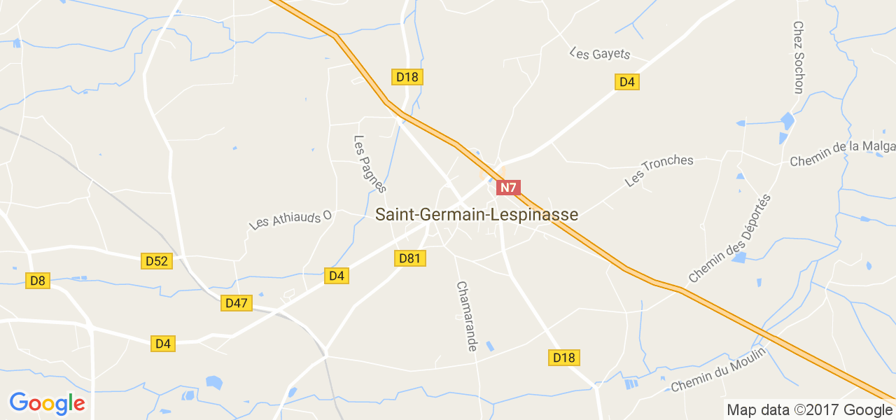 map de la ville de Saint-Germain-Lespinasse