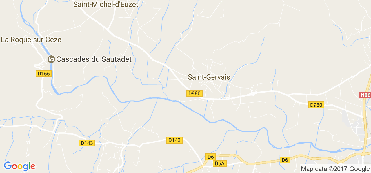 map de la ville de Saint-Gervais