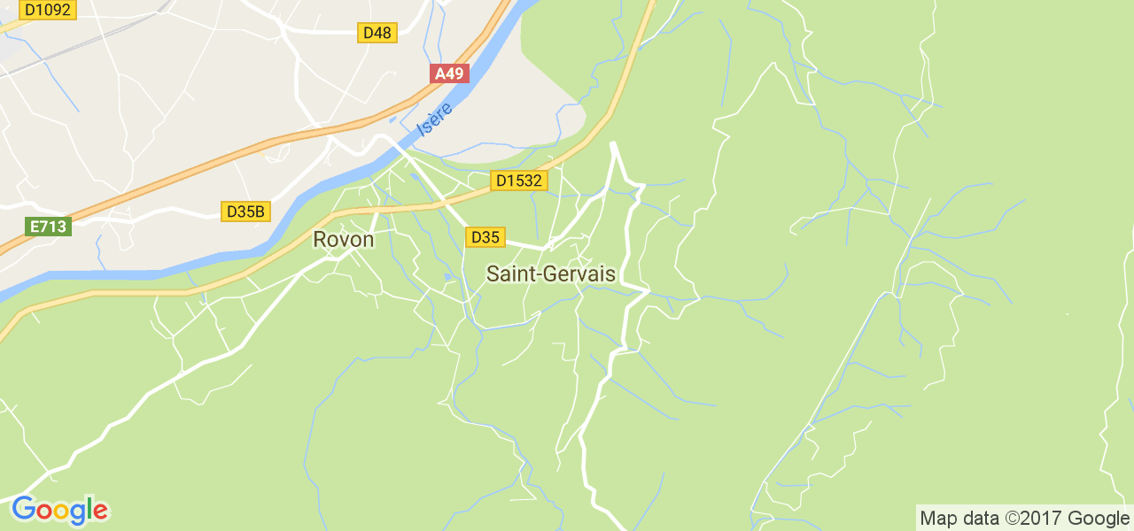 map de la ville de Saint-Gervais