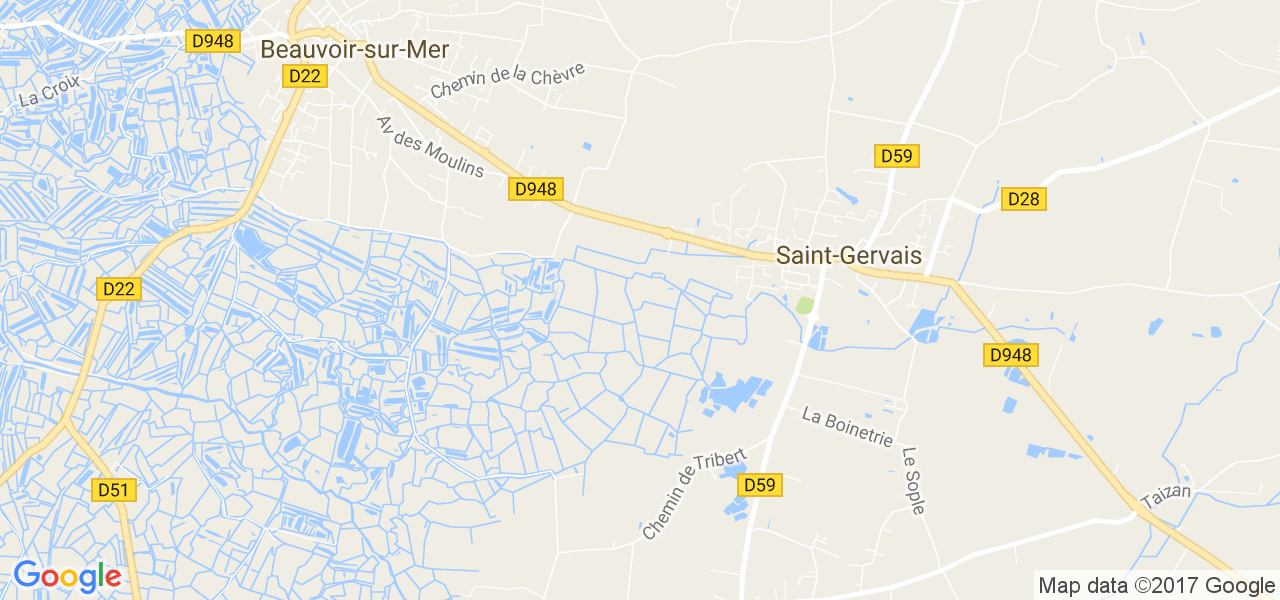 map de la ville de Saint-Gervais