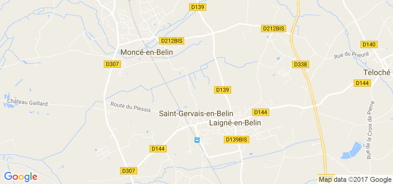 map de la ville de Saint-Gervais-en-Belin