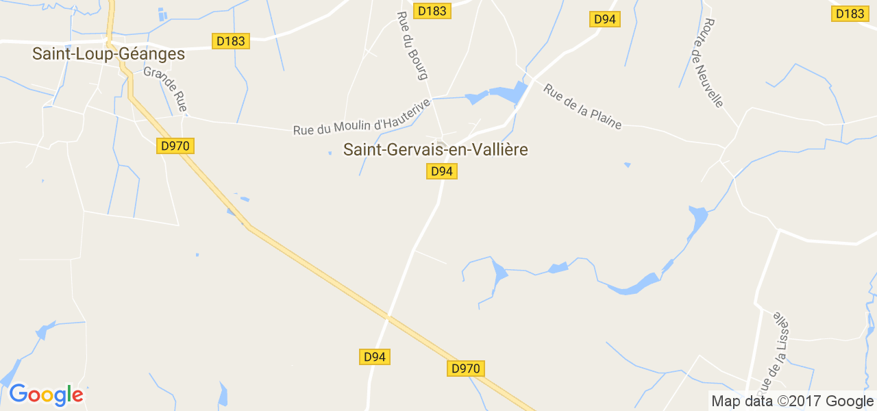 map de la ville de Saint-Gervais-en-Vallière