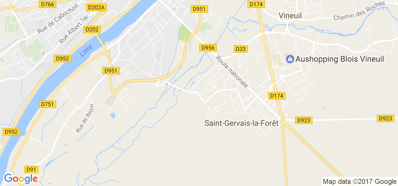 map de la ville de Saint-Gervais-la-Forêt