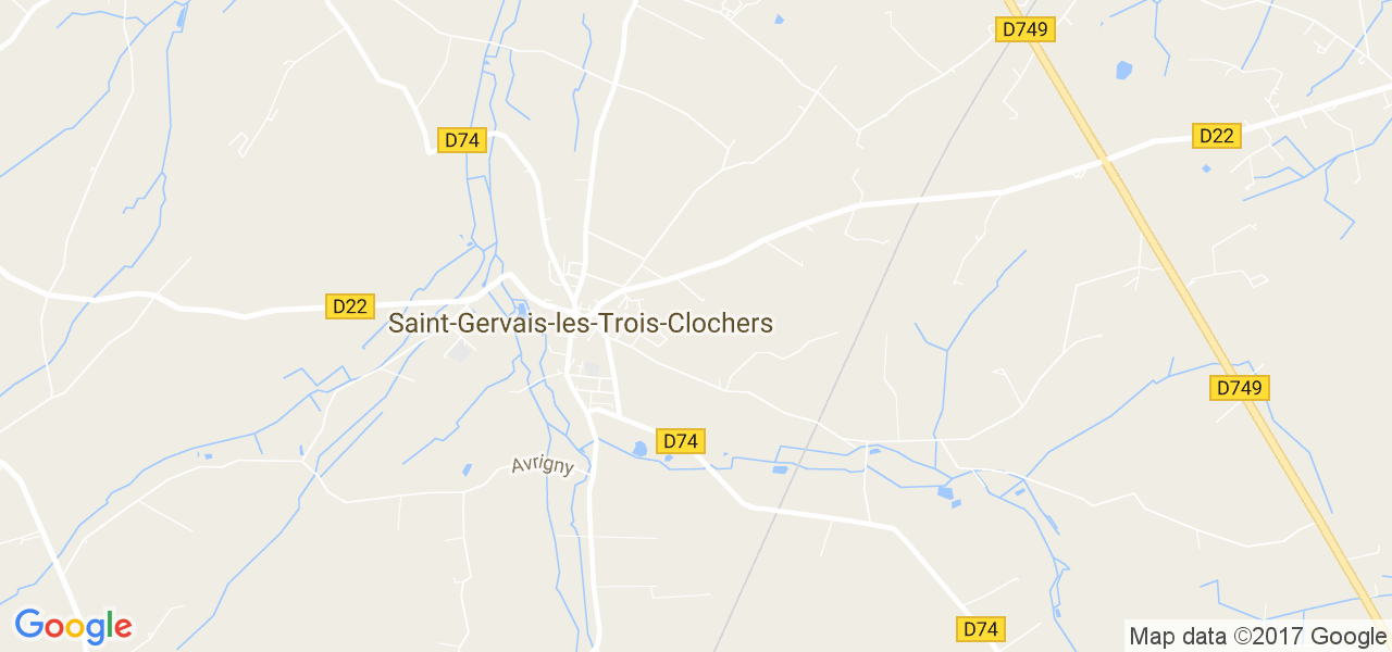 map de la ville de Saint-Gervais-les-Trois-Clochers